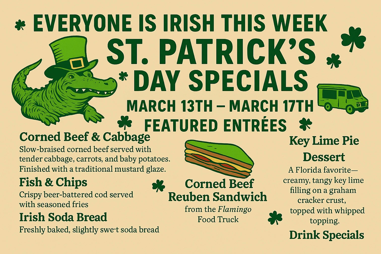 St Patrick's Day Specials